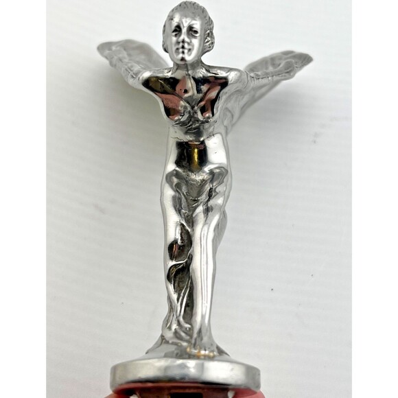 Vtg Rolls Royce Hood Ornament Spirit Of Ecstasy Phantom II Emblem Silver Lady - Picture 9 of 11